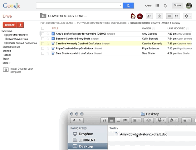 how do you put google drive app for mac on doc